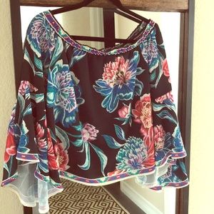 Flying Tomato belled off the shoulder top